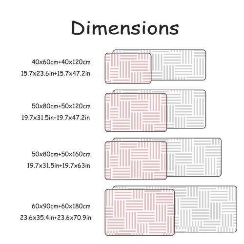  Beauty Decor 2 Piece Non-Slip Kitchen Mat Runner Rug Set Geometric Doormat Area Rugs Classic Black White Buffalo Check Plaid 19.7x31.5+19.7x63