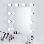 Beauty Life White- Hollywood Makeup Vanity Tabletop Mirror with Switch, Light Adjustable, Makeup-Ready, Bulbs Around, Cosmetic Mirror, Factory Sale (White)