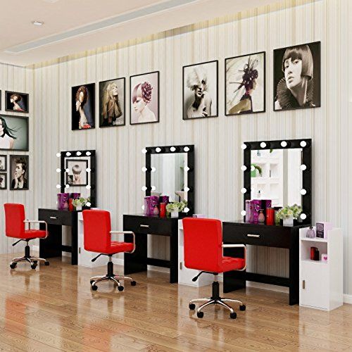  Beauty Life BLACK- Hollywood makeup Vanity tabletop Mirror with Switch, light adjustable, Makeup-Ready,...