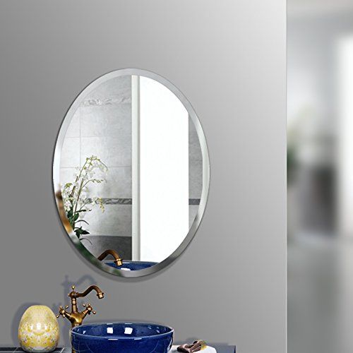  Beauty4U Round Mirrors - 19.7inch Diameter Beveled Wall Mirror HD Vanity Make Up Mirror Tiles for Wall Decor