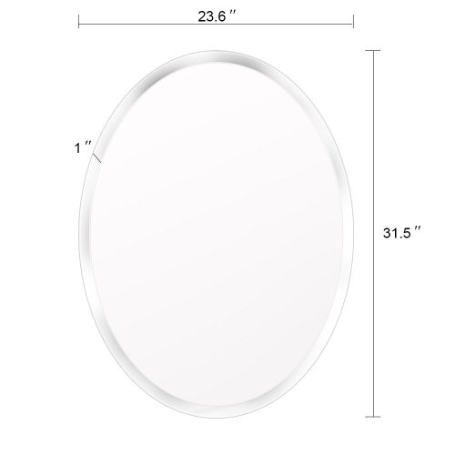  Beauty4U Round Mirrors - 19.7inch Diameter Beveled Wall Mirror HD Vanity Make Up Mirror Tiles for Wall Decor