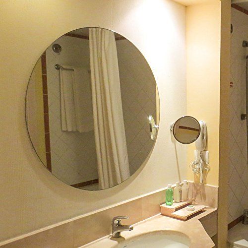  Beauty4U Round Mirrors - 19.7inch Diameter Beveled Wall Mirror HD Vanity Make Up Mirror Tiles for Wall Decor