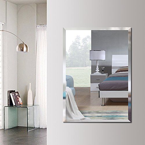  Beauty4U Oval Mirrors - 23.6 x 31.5 inch Beveled Elliptical Wall Mirror HD Vanity Make Up Mirror Tiles for Wall Decor