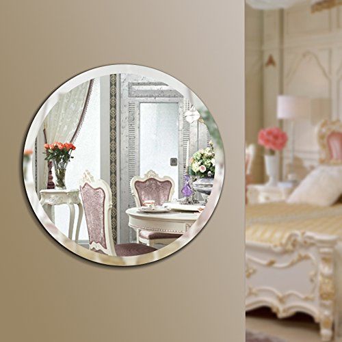  Beauty4U Oval Mirrors - 23.6 x 31.5 inch Beveled Elliptical Wall Mirror HD Vanity Make Up Mirror Tiles for Wall Decor