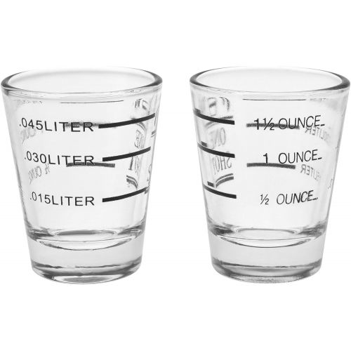  [아마존베스트]Beautyflier Pack of 2 Cocktail Wine Jigger Clear Glass Shot Glasses Drink Spirit Measure Cup For Measurement Bar Party Kitchen Tool