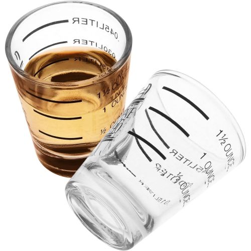  [아마존베스트]Beautyflier Pack of 2 Cocktail Wine Jigger Clear Glass Shot Glasses Drink Spirit Measure Cup For Measurement Bar Party Kitchen Tool