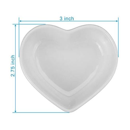  [아마존베스트]Beautyflier Pack of 4 Heart Shaped Ceramic Sauce Dishes Plates Serving Saucers Bowl For Sushi Appetizer Japanese Style Dinnerware Set Snack White Color