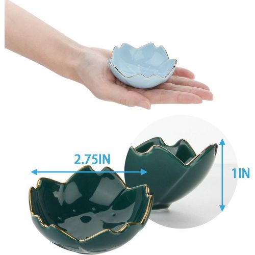  [아마존베스트]Beautyflier Pack of 4 Ceramic Cherry Blossom Pattern Sauce Dishes Plates Serving Saucers Bowl for Sushi Appetizer Snack Dinnerware Set (Cherry Blossom(4 Color))