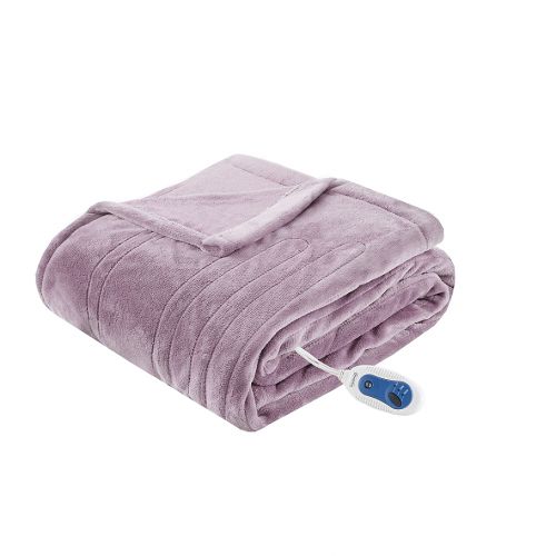 뷰티레스트 Beautyrest Heated Plush Throw Blanket in Lavender