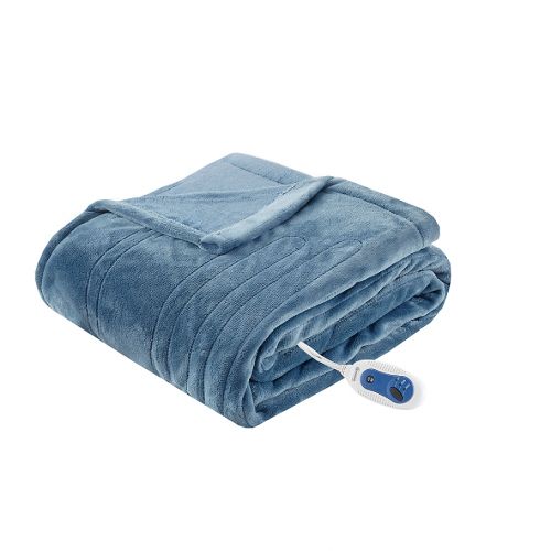 뷰티레스트 Beautyrest Heated Plush Throw Blanket in Lavender