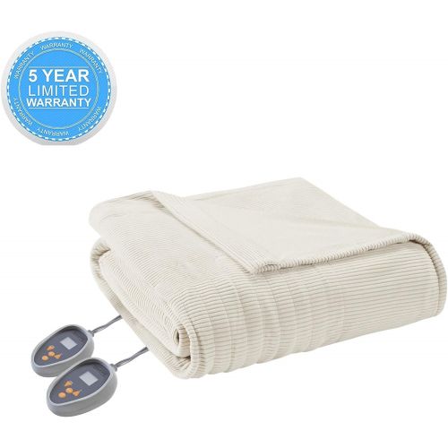 뷰티레스트 Beautyrest Soft Microfleece Electric Heated Blanket, Twin, Brown