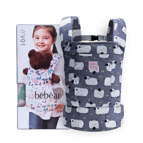  Bebamour Baby Doll Carrier for Kids Front and Back Carrier Original Cotton Baby Carrier for Doll for Boys & Girls (Grey)