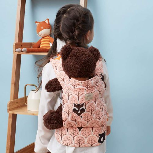  Bebamour Baby Doll Carrier for Kids Front and Back Carrier Original Cotton Baby Carrier for Doll for Boys & Girls (Pink)