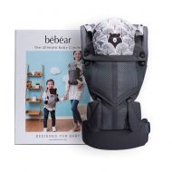 Bebamour Cotton Baby Carrier All Seasons Baby Wrap Carrier with Head Hood,Grey