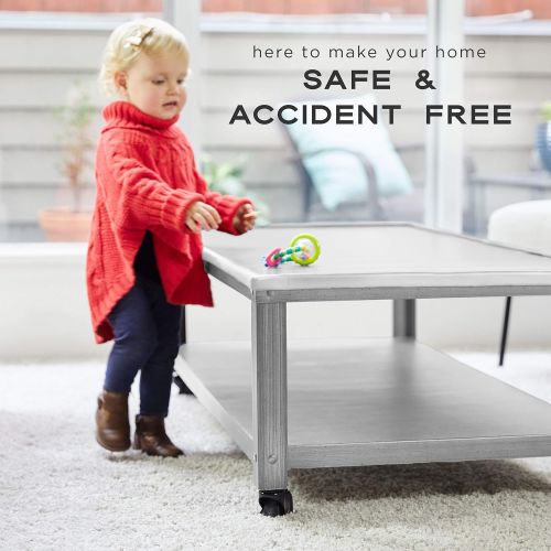  [아마존베스트]Bebe Earth - Baby Proofing Edge and Corner Guard Protector Set - Safety Bumpers - Child Proof Furniture and Tables - Pre-Taped Bumper Corners (20.4 feet and 8 Corners, Oyster White