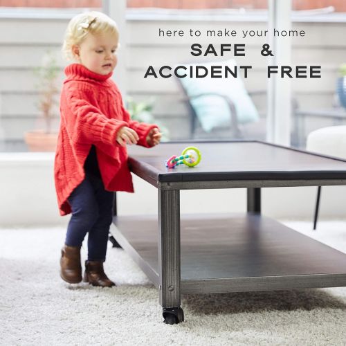  [아마존베스트]Bebe Earth - Baby Proofing Edge and Corner Guard Protector Set - Safety Bumpers - Child Proof Furniture and Tables - Pre-Taped Bumper Corners (20.4 feet and 8 Corners, Onyx Black)