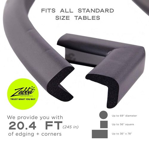  [아마존베스트]Bebe Earth - Baby Proofing Edge and Corner Guard Protector Set - Safety Bumpers - Child Proof Furniture and Tables - Pre-Taped Bumper Corners (20.4 feet and 8 Corners, Onyx Black)