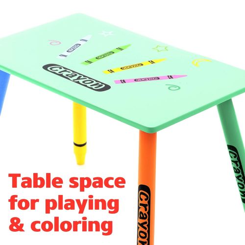  Bebe Style Premium Toddler Furniture Wooden Kids Chair and Table Set Crayon Theme Easy Assembly