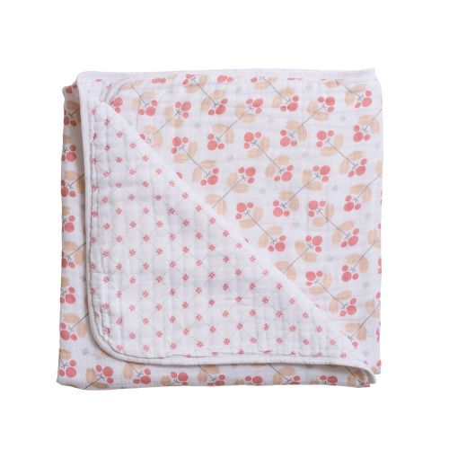  Bebe au Lait Classic Muslin Snuggle Blanket, Dewberry and Lattice