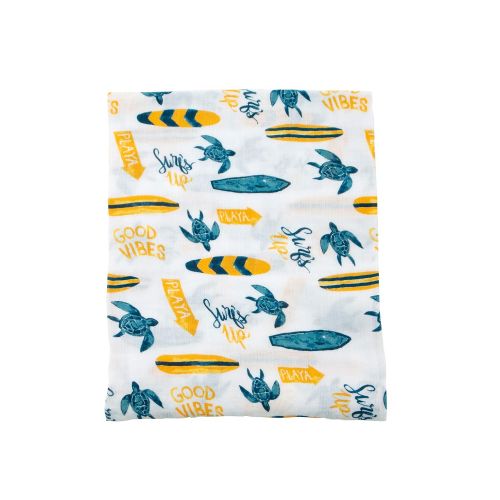  Bebe au Lait Oh So Soft Muslin Swaddle Blanket, Soft Muslin Design, Stylish Pattern - Surf