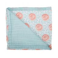 Bebe au Lait Oh So Soft Muslin Snuggle Blanket, Fresco and Lagoon