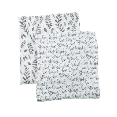  Bebe au Lait Classic Muslin Baby Swaddle Set - Just Be & Leaves