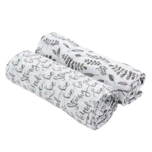  Bebe au Lait Classic Muslin Baby Swaddle Set - Just Be & Leaves