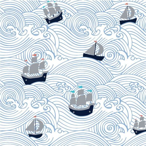  Bebe au Lait Classic Muslin Swaddle Blanket Set, High Seas & Moby