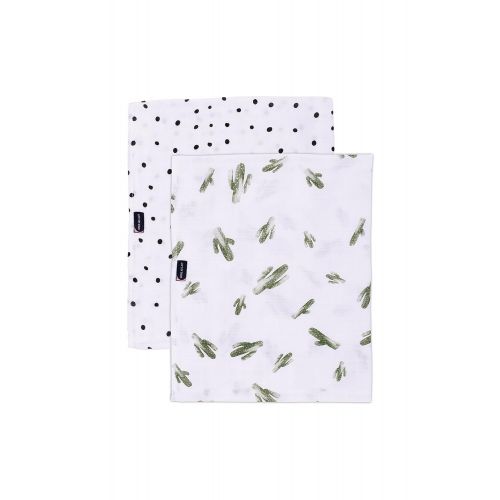  Bebe au Lait Oh So Soft Muslin Swaddle Blanket Set, Saguaro and Dottie