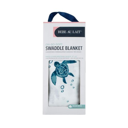  Bebe au Lait Oh So Soft Muslin Snuggle Blanket, Sea Turtles