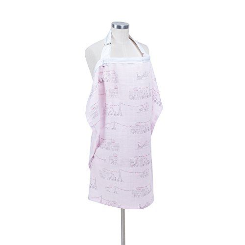  [아마존베스트]Bebe au Lait Premium Muslin Nursing Cover, Carousel Pink