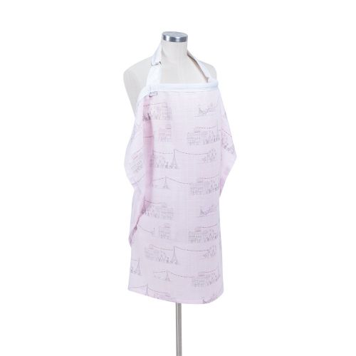  [아마존베스트]Bebe au Lait Premium Muslin Nursing Cover, Carousel Pink