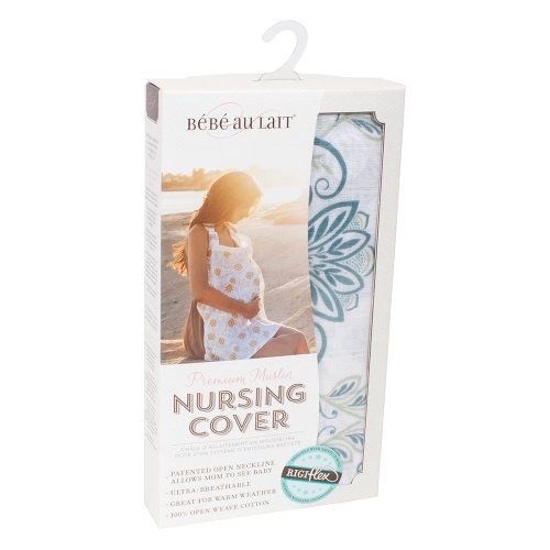  Bebe au Lait Premium Muslin Nursing Cover, Lightweight and Breathable, Open Neckline, One Size Fits All - Isla