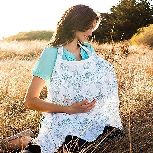  Bebe au Lait Premium Muslin Nursing Cover, Lightweight and Breathable, Open Neckline, One Size Fits All - Isla