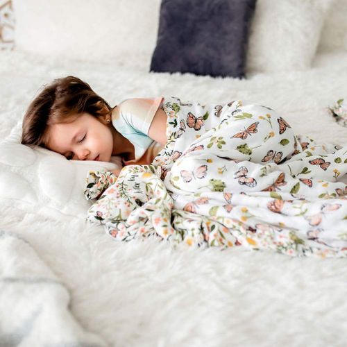  Bebe au Lait Oh So Soft Muslin Snuggle Blanket, Rosy and Dewdrops