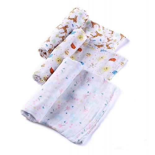  Bebe living 3-pks Super Soft Baby Bamboo Muslin Swaddle Enfant Blanket Baby Receiving Blanket …