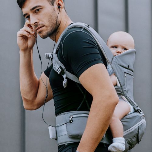  Bebear Bebamour Baby Carrier with Hip Seat 6 in 1 Ergonomic Baby Carrier Backpack (Grey)