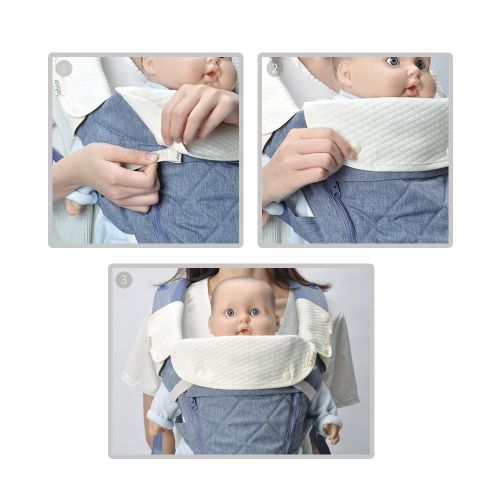  Bebear Bebamour Natural Baby Drool and Teething Pad for All Carry Positions Baby Carrier White Drool Bib for Boys & Girls