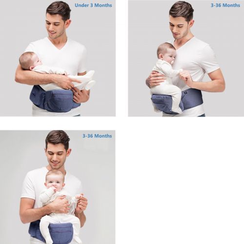  Bebear Bebamour Foldable Baby Hip Seat Carrier Ergonomic Toddler Waist Seat (Light Grey)