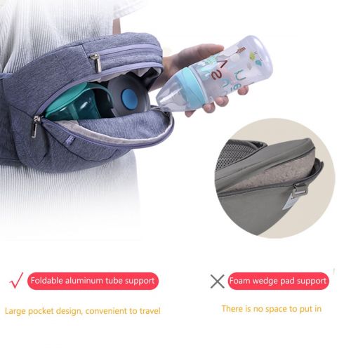  Bebear Bebamour Foldable Baby Hip Seat Carrier Ergonomic Toddler Waist Seat (Light Grey)