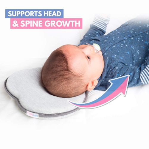  [아마존베스트]Bebo beba Newborn Baby Head Shaping Pillow | Memory Foam Cushion for Flat Head Syndrome Prevention | Prevent...