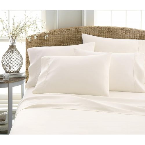  Becky Cameron Luxury Soft Deluxe Hotel Quality 6 Piece Bed Sheet Set, California, King, Ivory