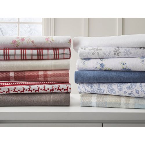  Becky Cameron 3 Piece Plaid Flannel Sheet Set, Twin, Light Blue