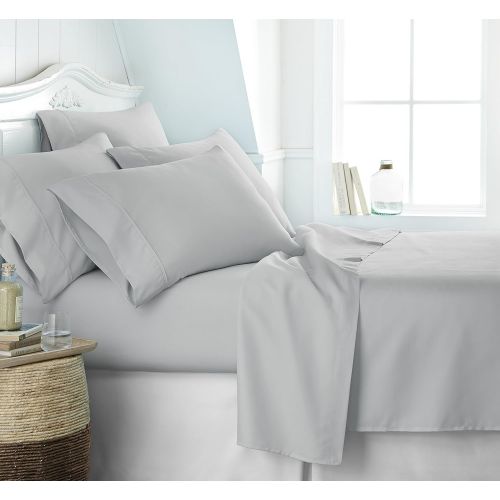  Becky Cameron Luxury Soft Deluxe Hotel Quality 6 Piece Bed Sheet Set, California, King, Light Gray