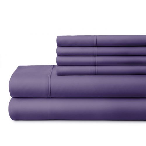  Becky Cameron ienjoy Home 6 Piece Double Brushed Microfiber Bed Sheet Set, Twin XL, Purple, TWINXL