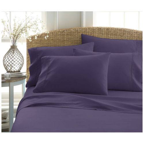  Becky Cameron ienjoy Home 6 Piece Double Brushed Microfiber Bed Sheet Set, Twin XL, Purple, TWINXL