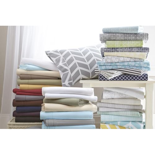  Becky Cameron Polkadot Printed Patterned Quality 4 Piece Sheet Set, King, Gray