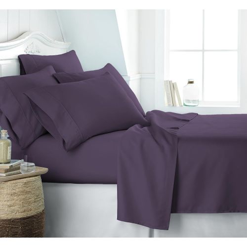  Becky Cameron ienjoy Home 6 Piece Double Brushed Microfiber Bed Sheet Set, Full, Purple