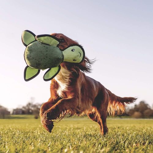  BECO PETS Tommy The Turtle, Rough and Tough Interactive Dog Toy with Squeaker