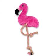 BECO PETS Fernando The Flamingo, Strong Double Stitched Cloth and Rope Interactive Dog Toy with Squeaker